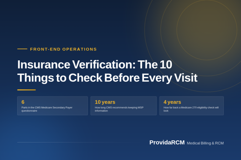 Read more about the article Insurance Verification: The 10 Things to Check Before Every Visit