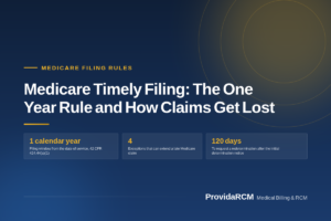 Read more about the article Medicare Timely Filing: The One Year Rule and How Claims Get Lost