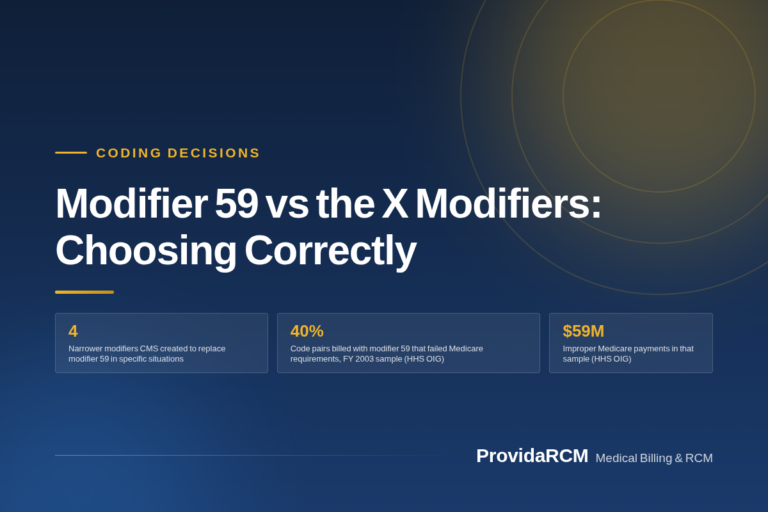Read more about the article Modifier 59 vs the X Modifiers: Choosing Correctly